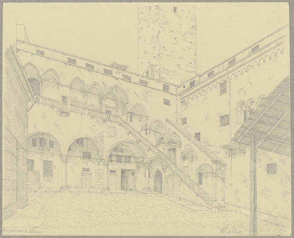 Die Torre dei Lamberti in Verona 1850