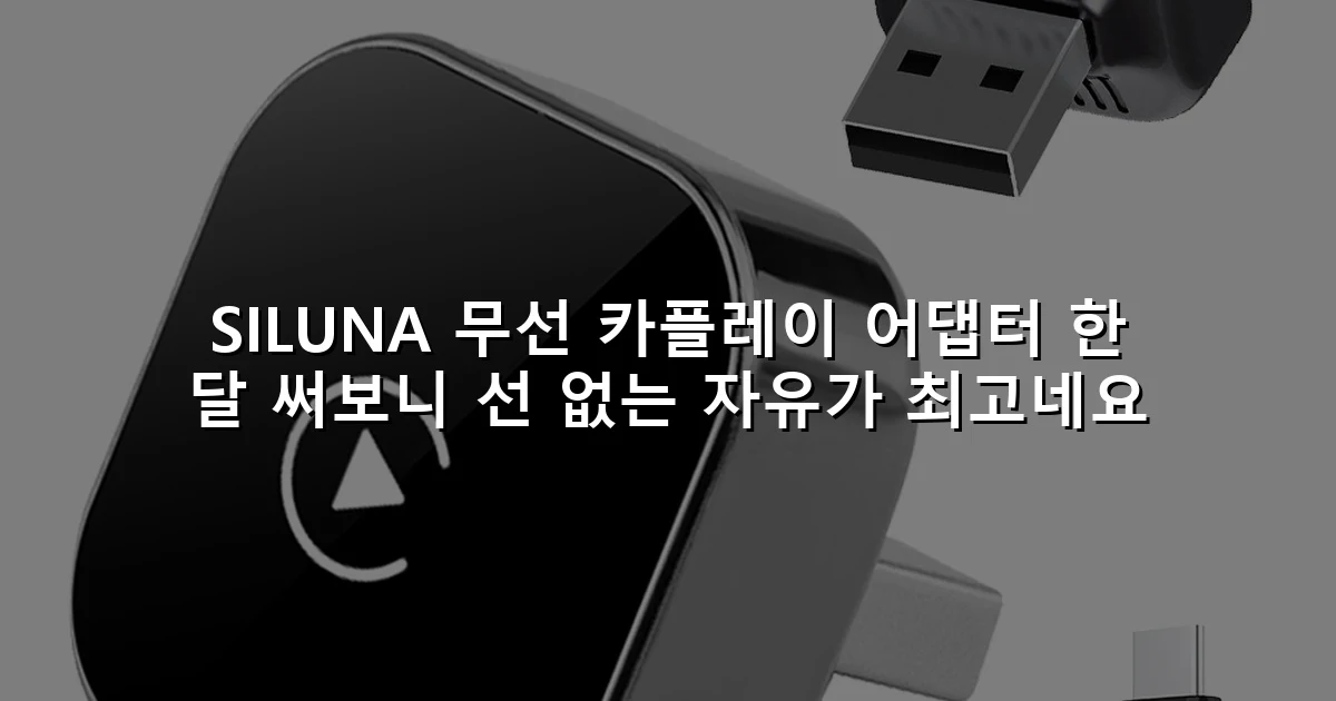 SILUNA 무선 카플레이 어댑터 한 달 써보니 선 없는 자유가 최고네요