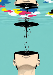 Surreal Head Abstract Black Hole Ocean Sky Art