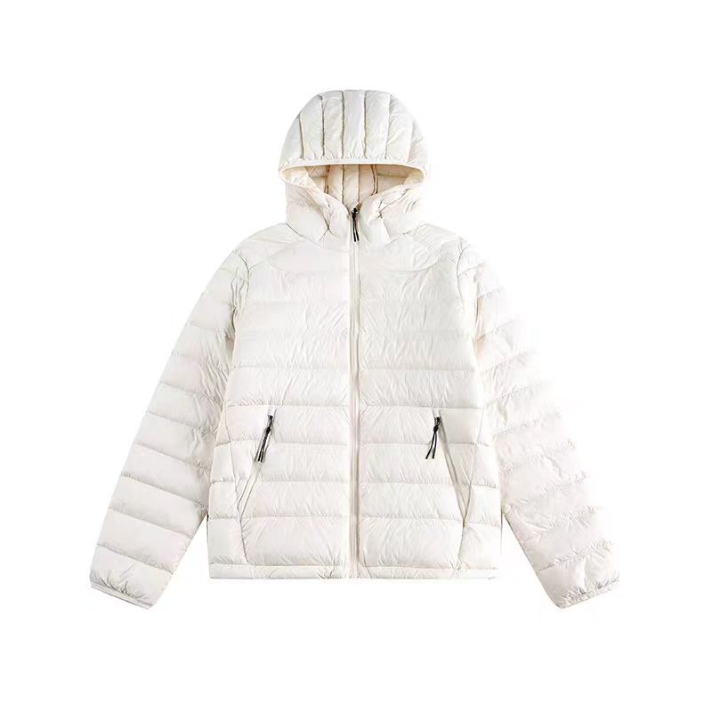 Light down jacket with a hood, short