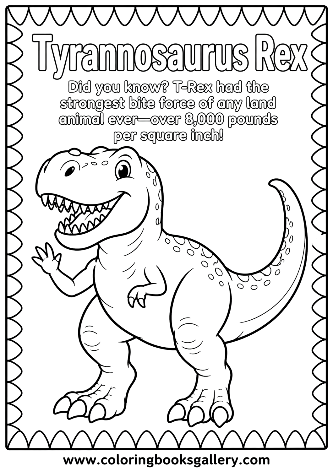 Awesome Tyrannosaurus Rex Coloring Sheet – Free Printable Fun for Kids and Adults – free coloring page for kids