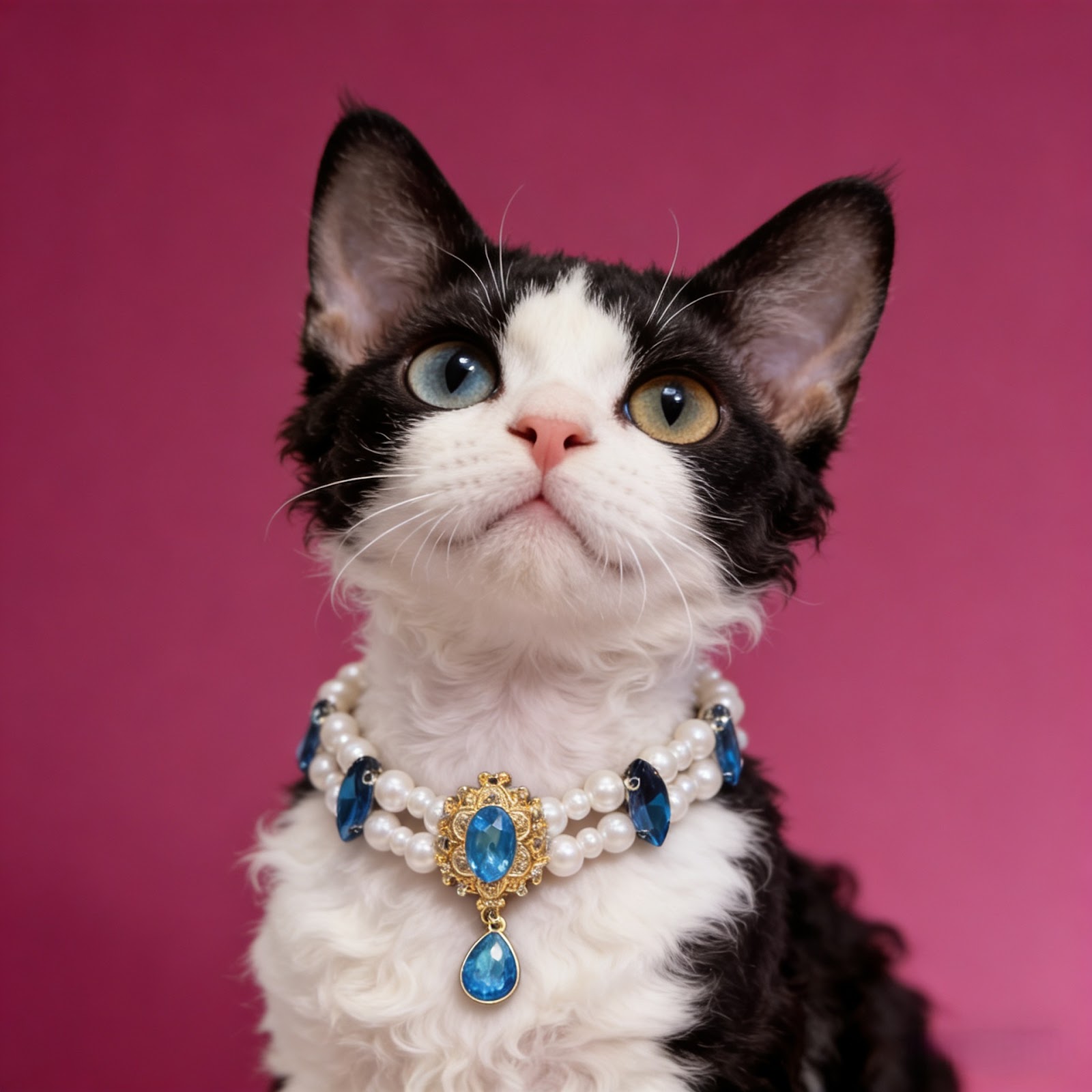 Rhinestone necklace for pets, metal