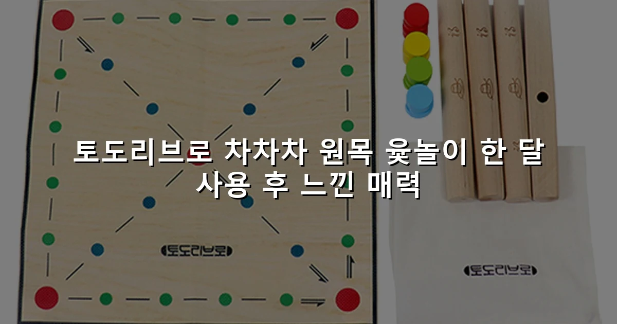 토도리브로 차차차 원목 윷놀이 한 달 사용 후 느낀 매력