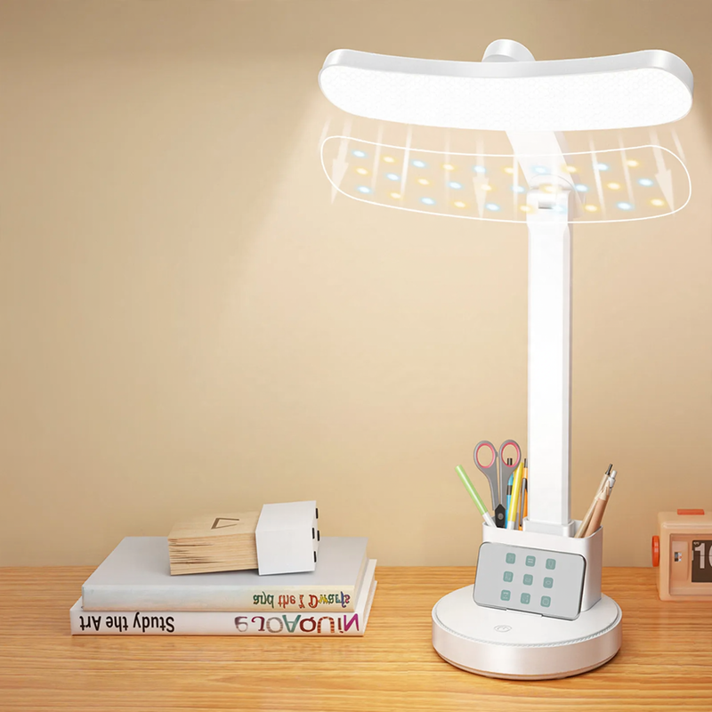 LED-Schreibtischlampe mit Stiftehalter und Augenschutz