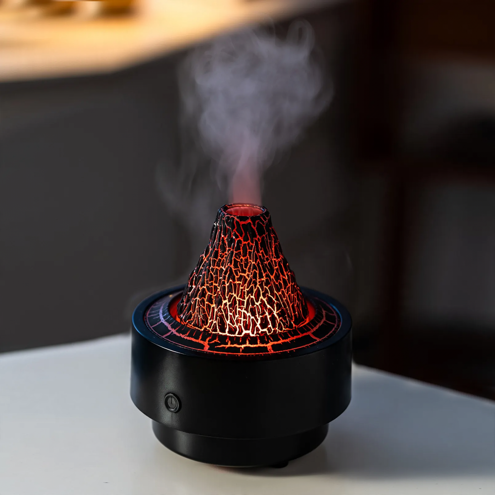 Volcano Aroma Diffuser with Flame Effect, 0.5 L
