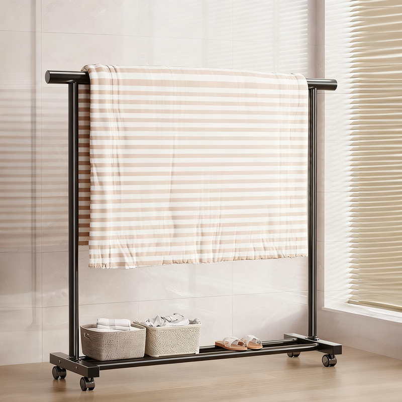 Carbon steel clothing rack, mobile