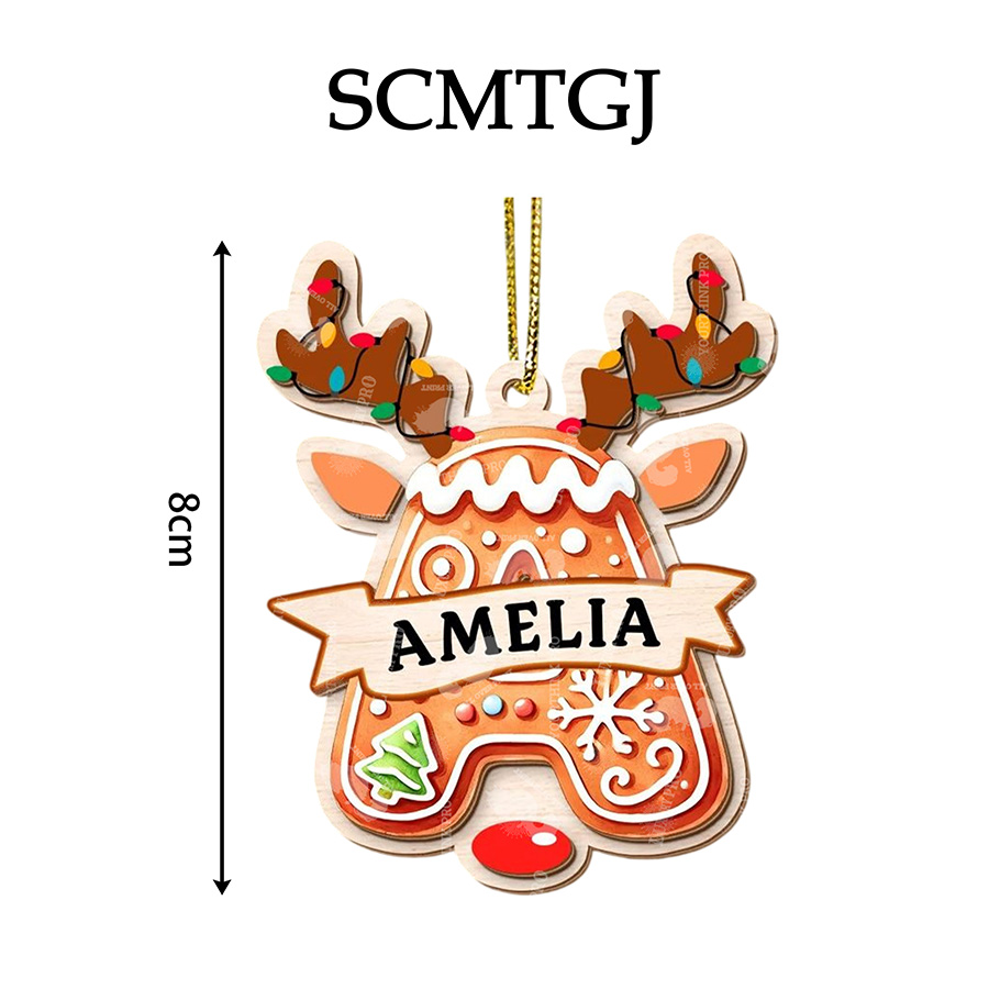 8cm Double-layer Wooden Ornament