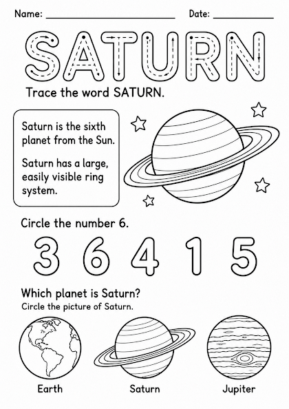 Saturn Worksheet