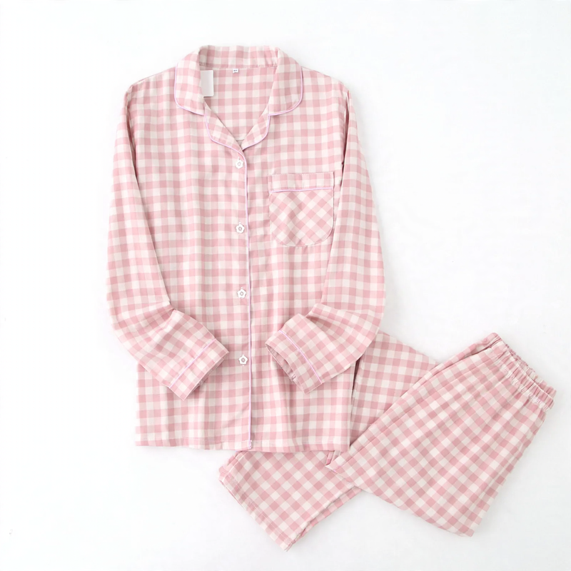 Paar-Pyjama-Set aus doppellagigem Baumwoll-Musselin