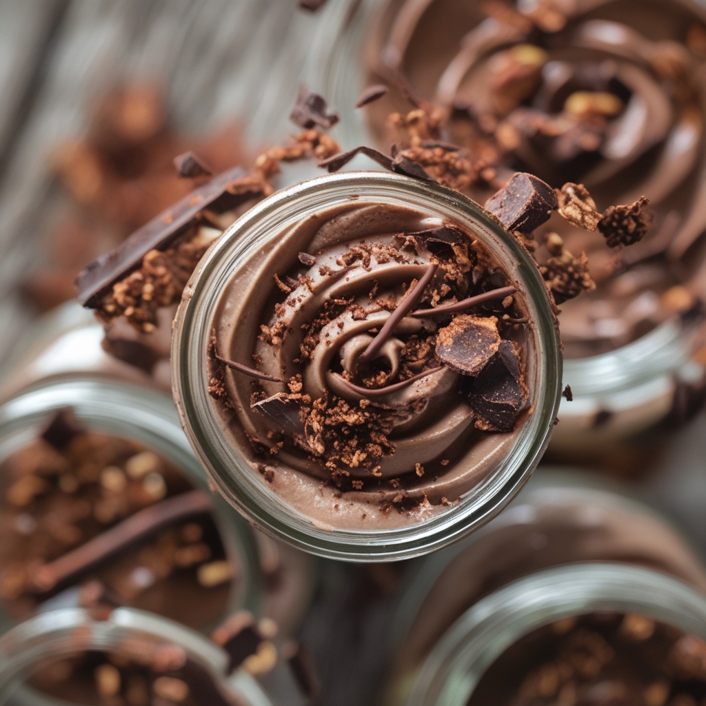 Ridiculously Creamy Chocolate-Avocado Protein Mousse with Seeded Granola Crunch