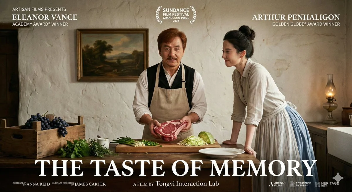 Cartel ficticio de la película inglesa 'El sabor de la memoria'.