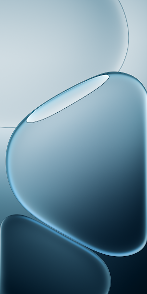 Smooth Blue Glass Shapes Full HD iPhone Wallpaper Background