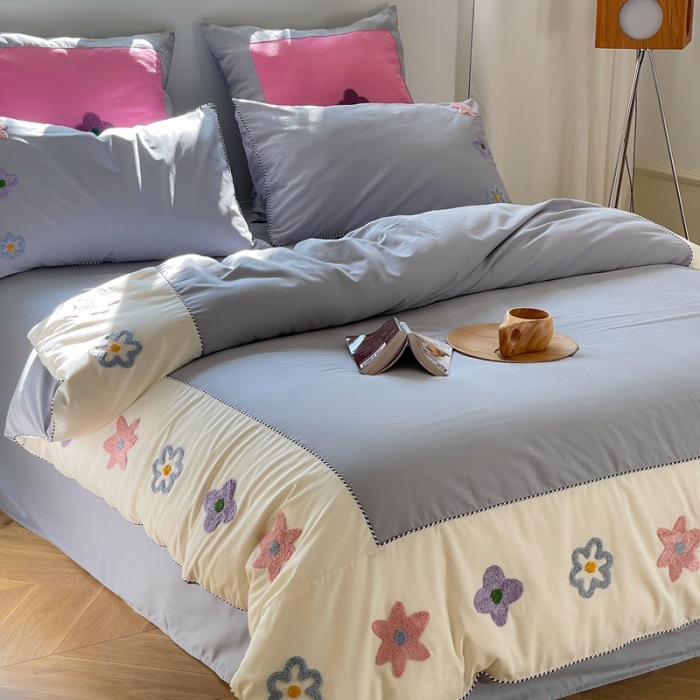 Modern Cotton Bed Linen Set, Brushed, Designer Style