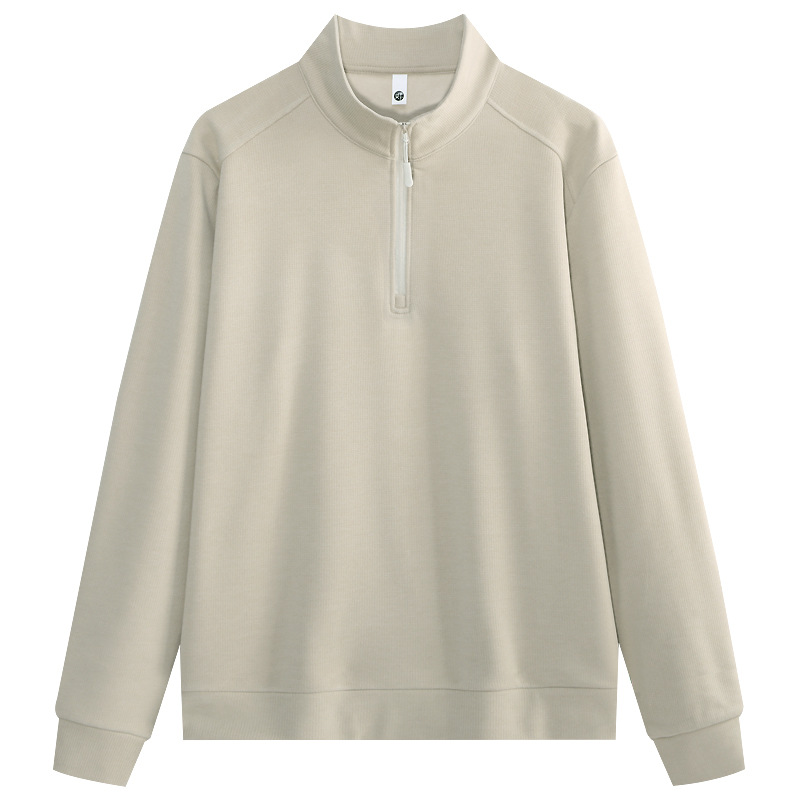 Business-Freizeit-Sweater mit Reißverschluss und Waffelstruktur