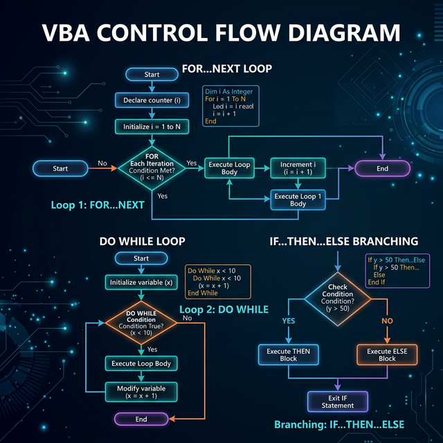 Sơ đồ vòng lặp và điều kiện trong VBA