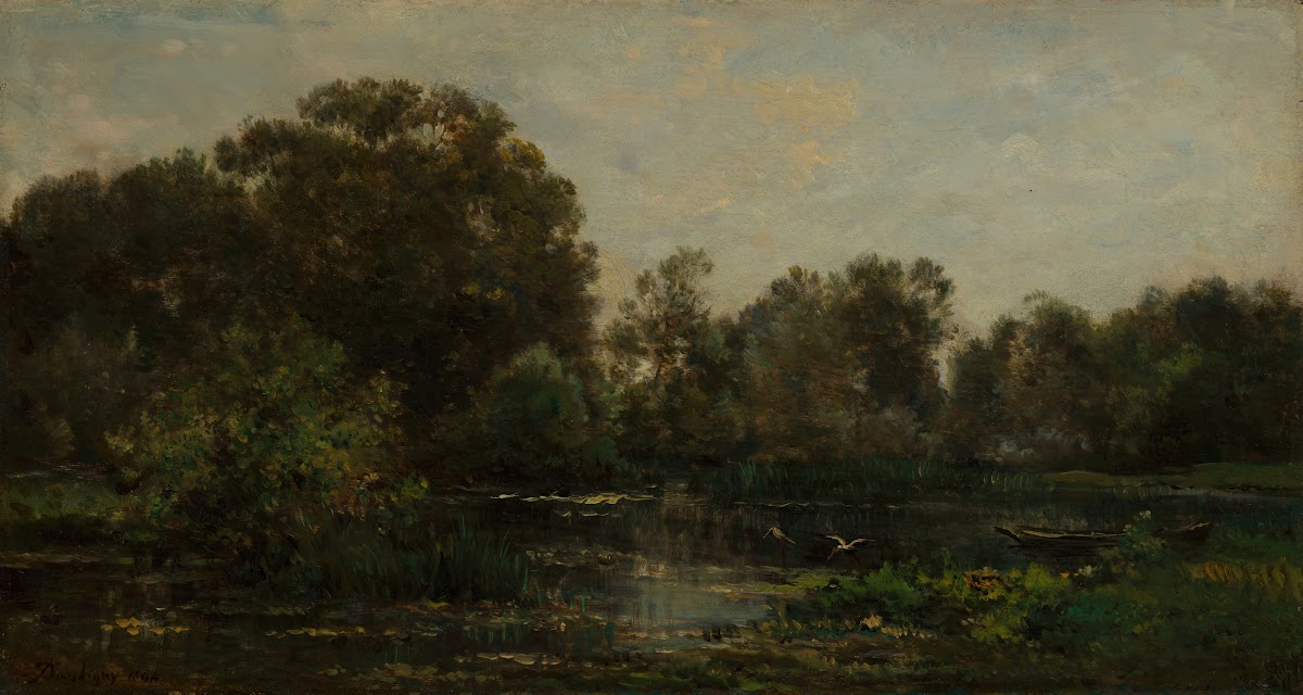 A River Landscape with Storks 1864