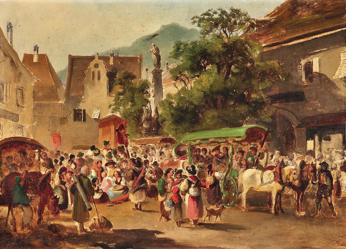Mariazeller Wallfahrer in Kapfenberg rastend 1857