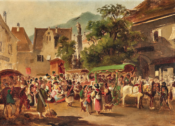 Mariazeller Wallfahrer in Kapfenberg rastend 1857