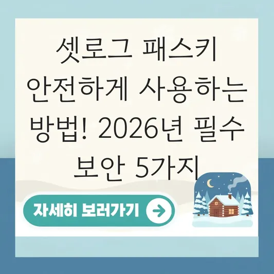 셋로그 패스키 안전하게 사용하는 방법