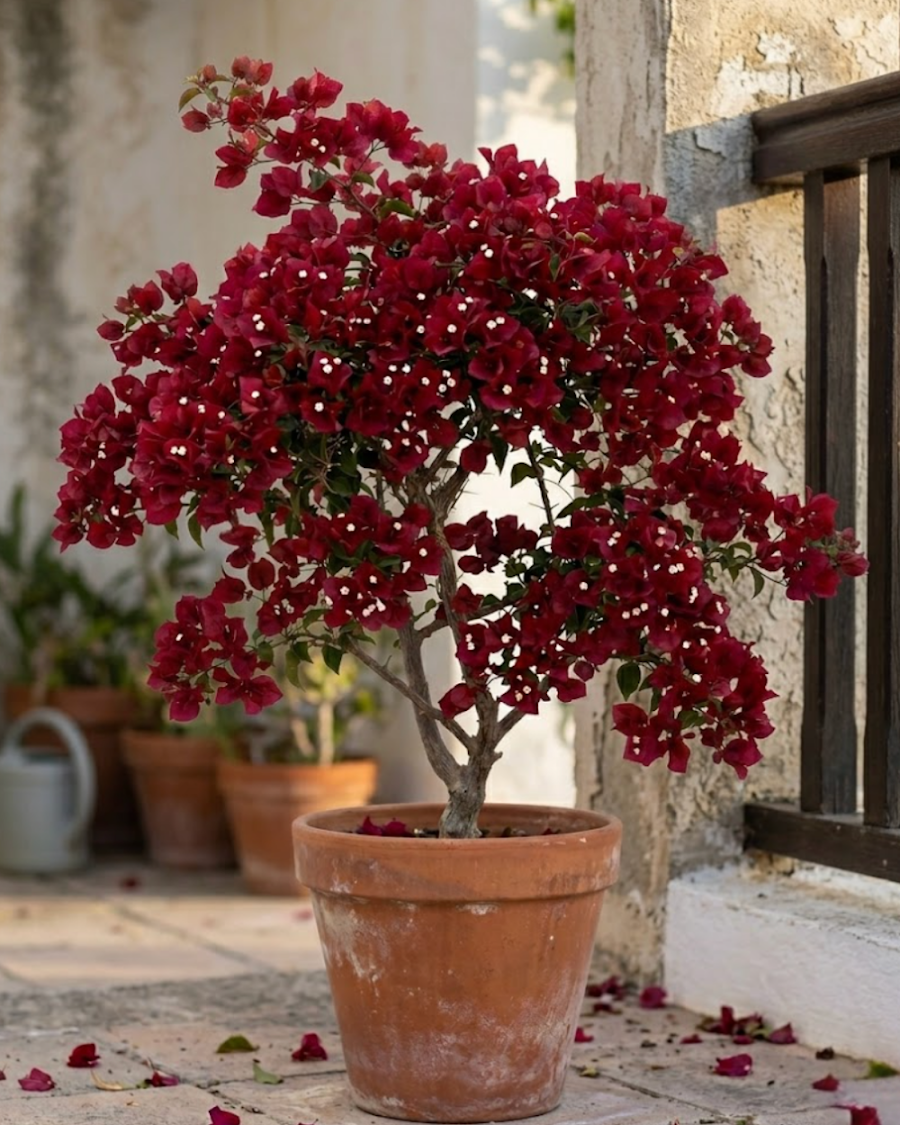 Imported Chocolate Red Bougainvillea Plant — view 1