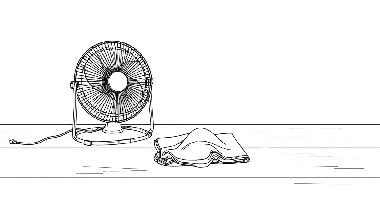 에어컨 청소 후 냄새 제거를 위한 건조 방법 일러스트