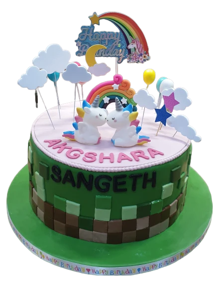 Minecraft/Unicorn Birthday Cake CB-NC451