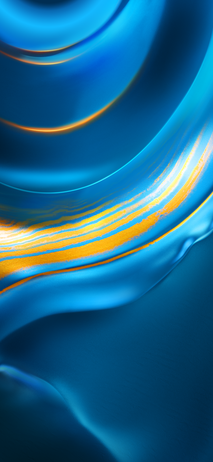 Vibrant Blue Fluid Art Design - Abstract Digital Art Full HD iPhone Wallpaper (1080x2340)
