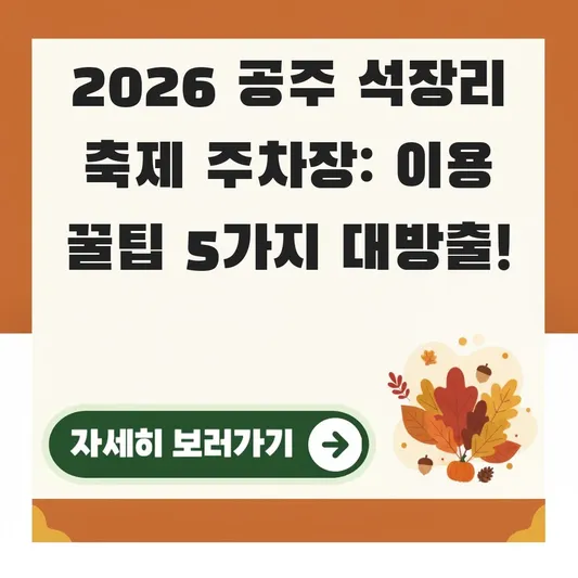 공주 석장리 축제 주차장 이용 정보