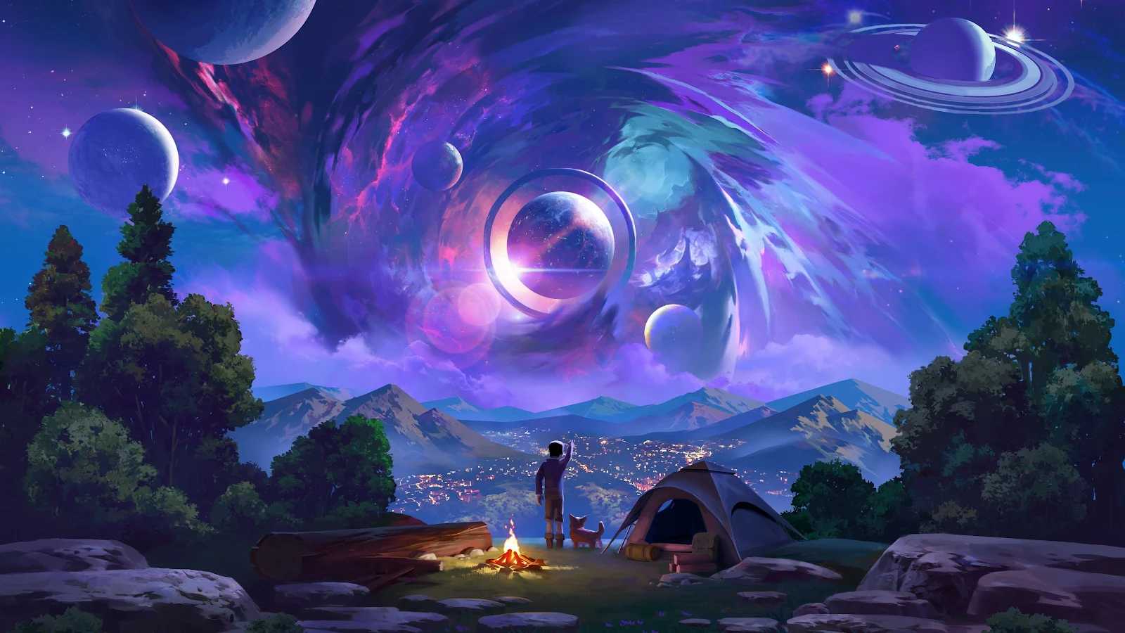 Artwork, Fantasy Art, Sky, Planet, Galaxy 4K Desktop, iPhone Wallpaper Background