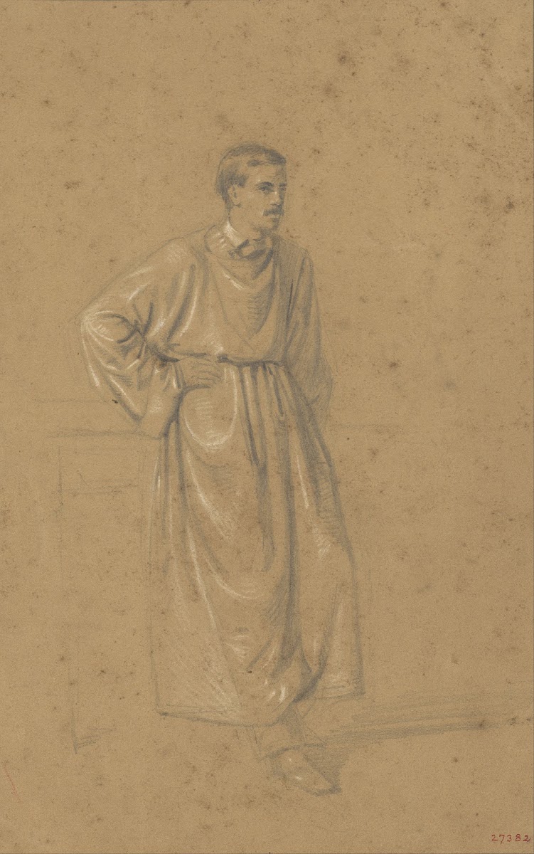 Academic study of a male figure 1856 1858