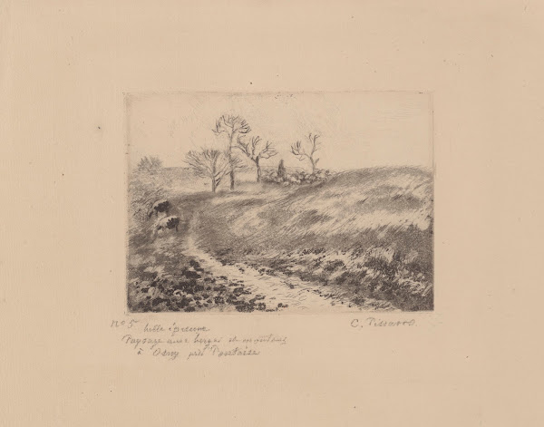 Paysage avec berger et moutons à Osny près Pontoise 1883