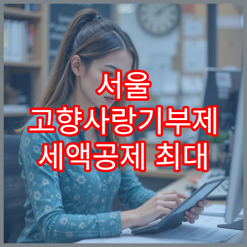 서울 고향사랑기부제 세액공제 최대 혜택 정리 2025 연말정산 필수