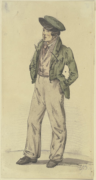 Junger Sachsenhäuser beide Hände in der Tasche 1830