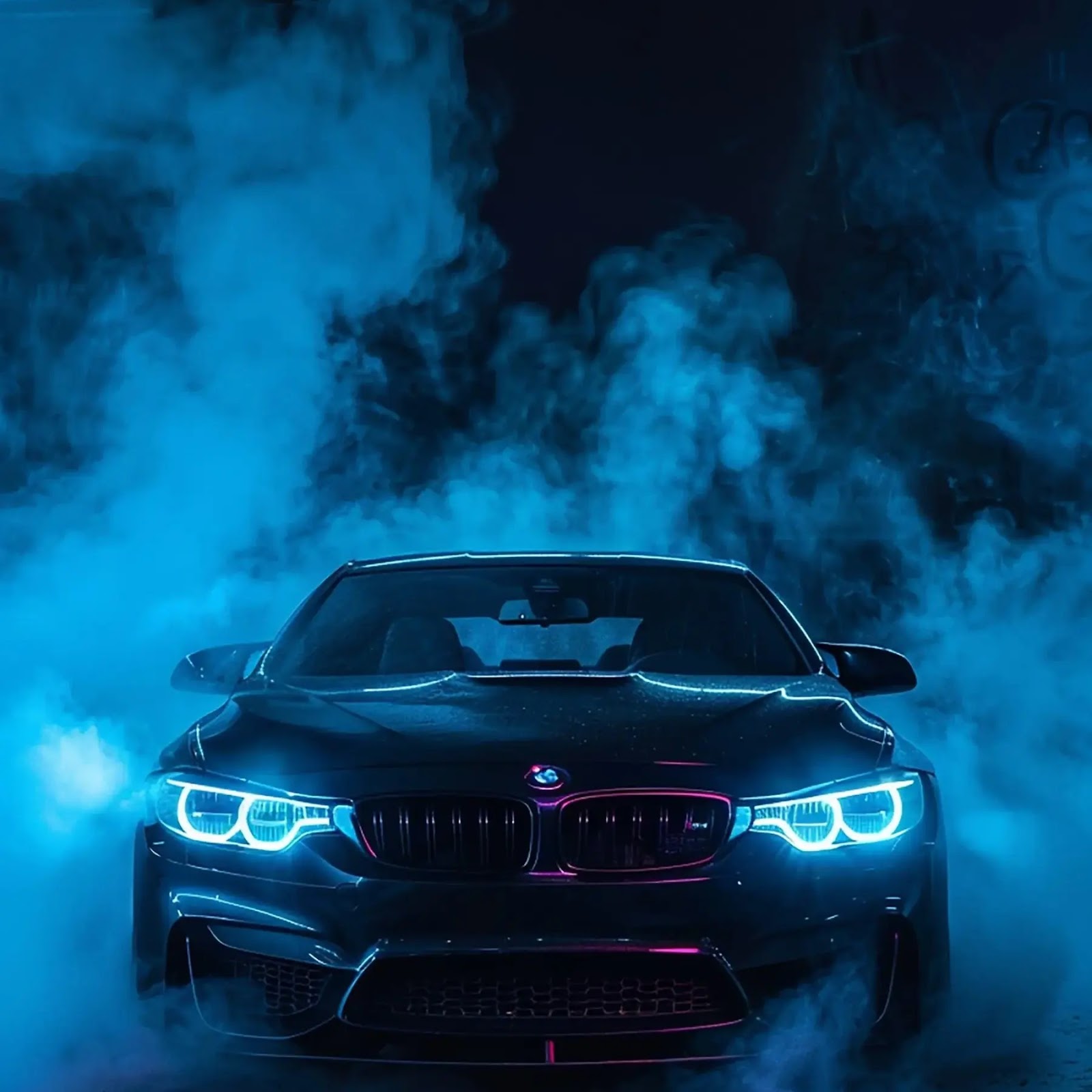 Download BMW Sports Car in Blue Smoke 2K iPhone