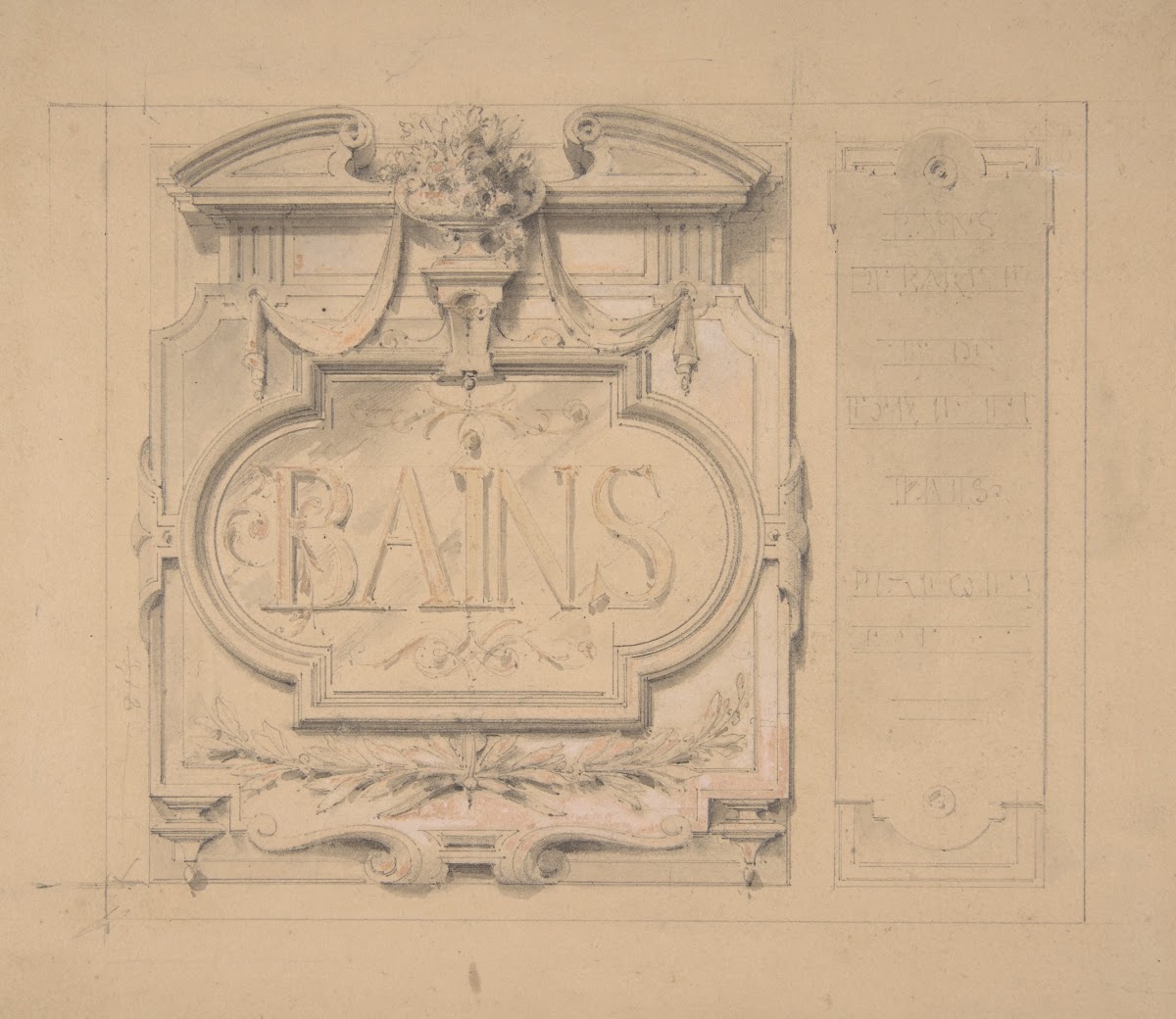 Design for an ornamental plaque for a bath house 183097