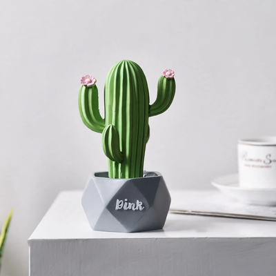 Cactus decoration made of resin, Nordic