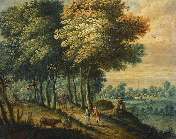 Bosky Landscape With Figures second half of the 17th century