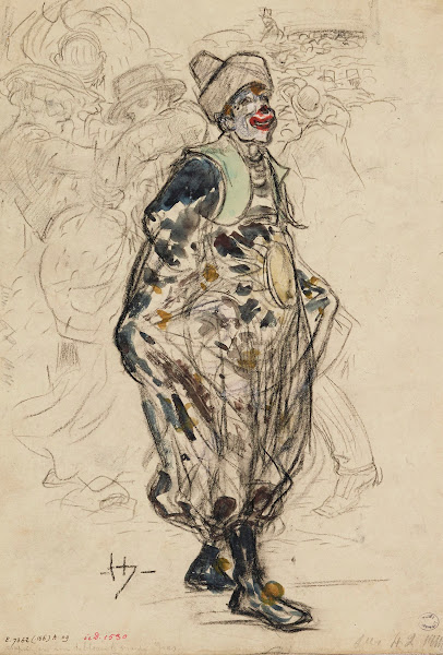 Clown dans la rue un jour de mardi gras 1895   1905