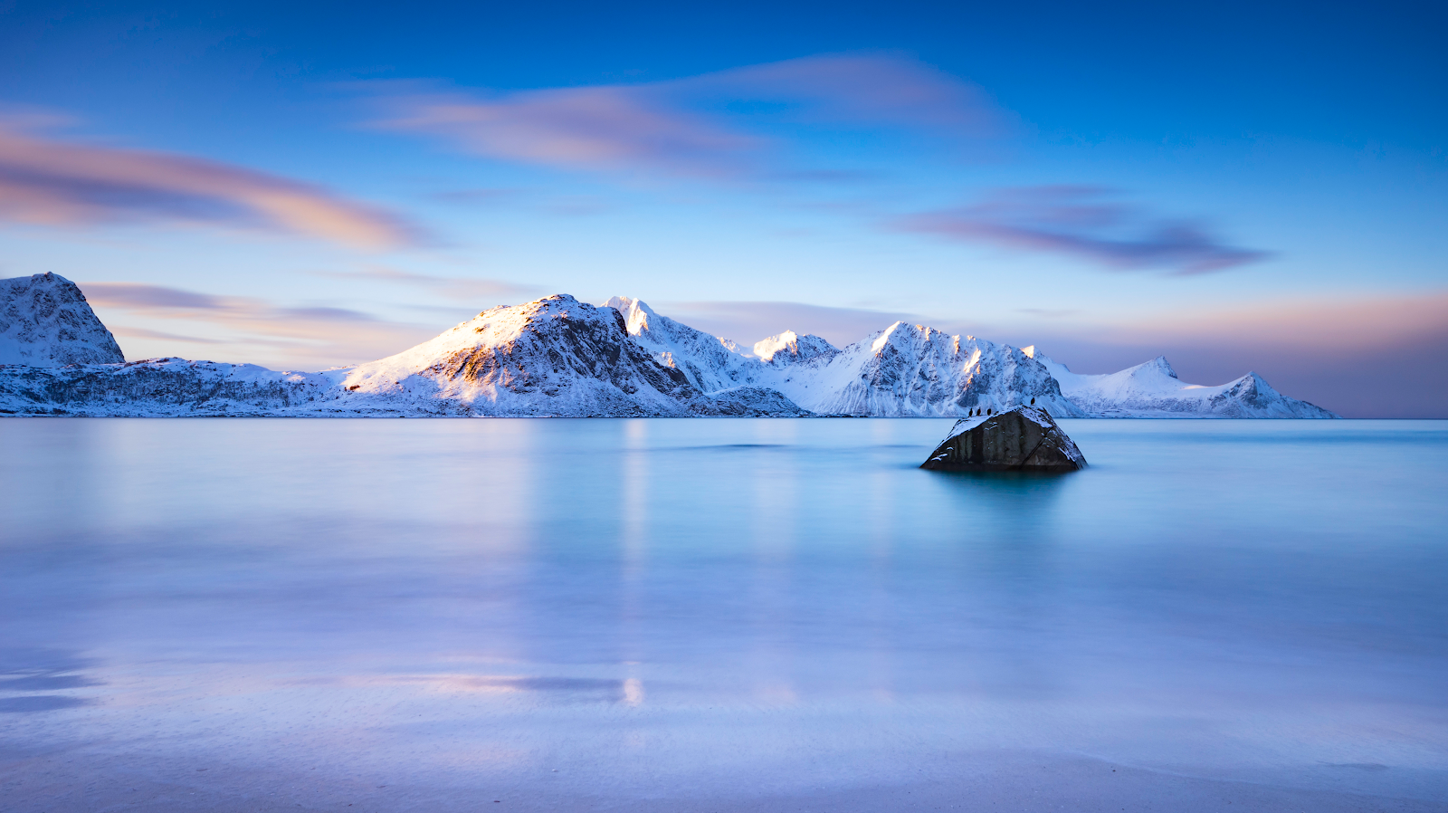 Winter Landscape, Lofoten Islands, Norway Scenery, Arctic Ocean 5K Wallpaper Background (5804x3256)