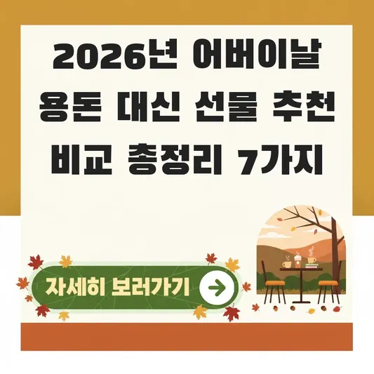 어버이날 용돈 대신 선물 추천 비교