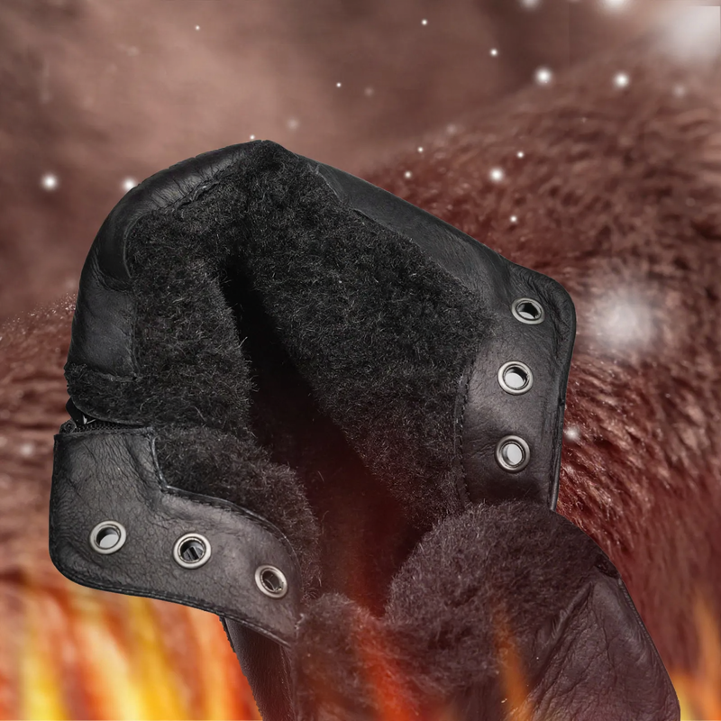 Insulated men's ankle boots made of grain leather