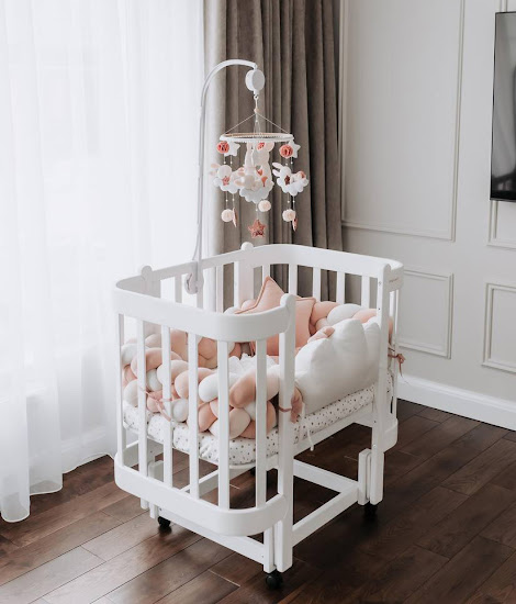 Children's cradle bed IngVart Nika 5 in 1 70 cm white