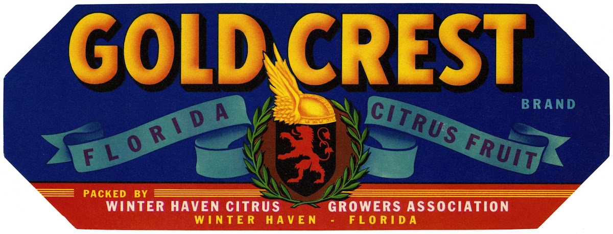 Gold Crest Brand Citrus Label 1930 1950