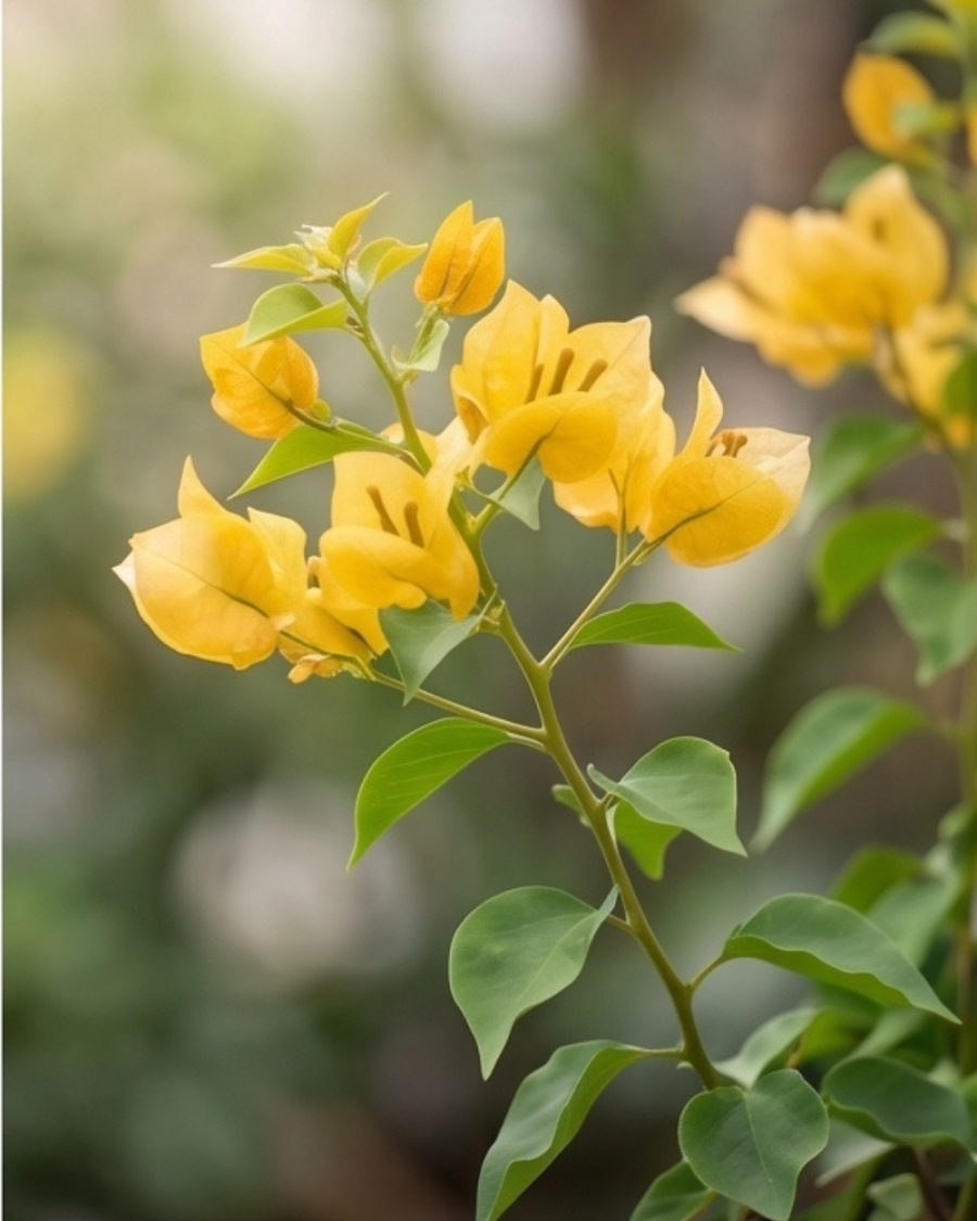 Imported Lemon Yellow Jinda Bougainvillea Plant — view 5