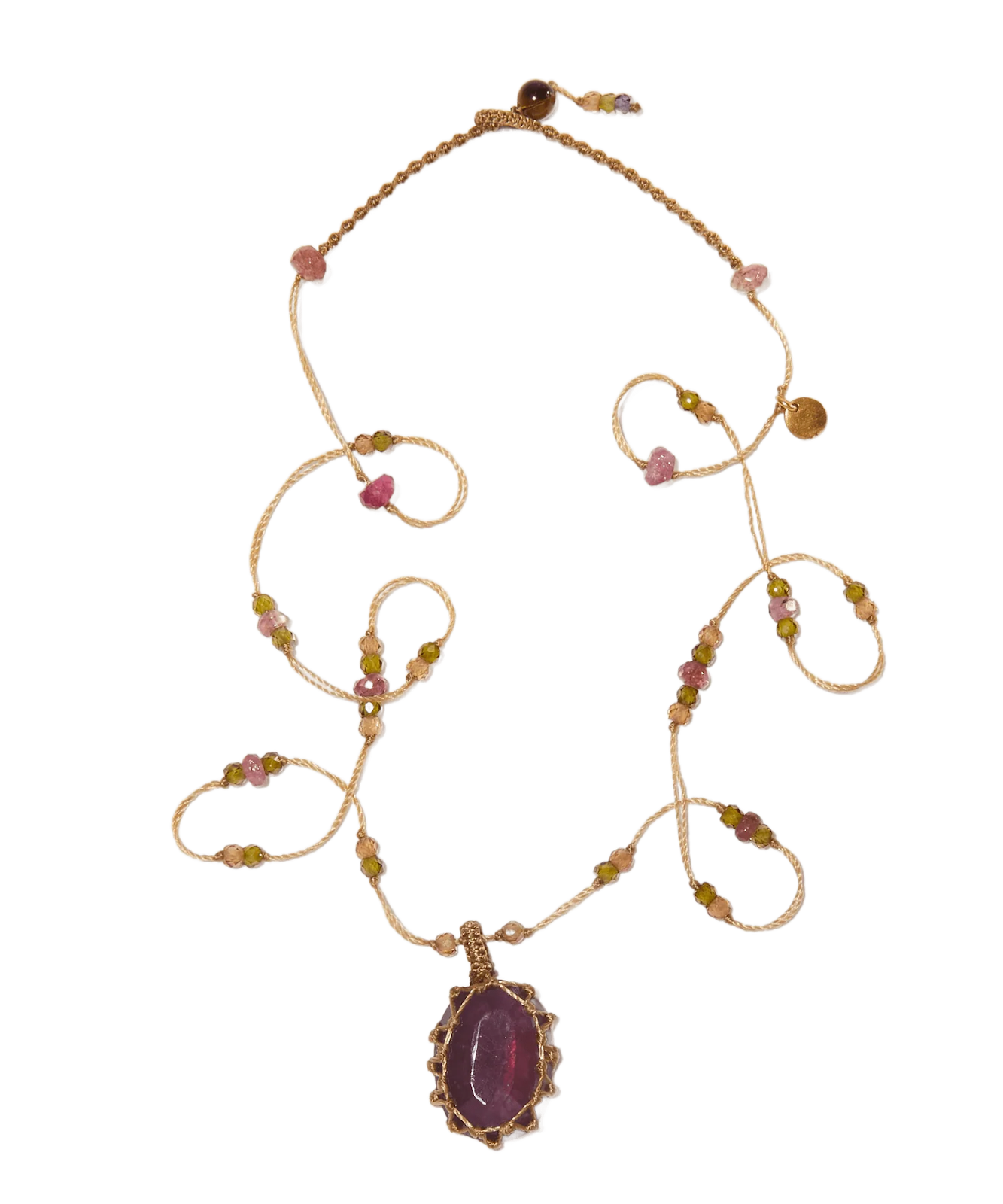 Тибетское колье Красный корунд