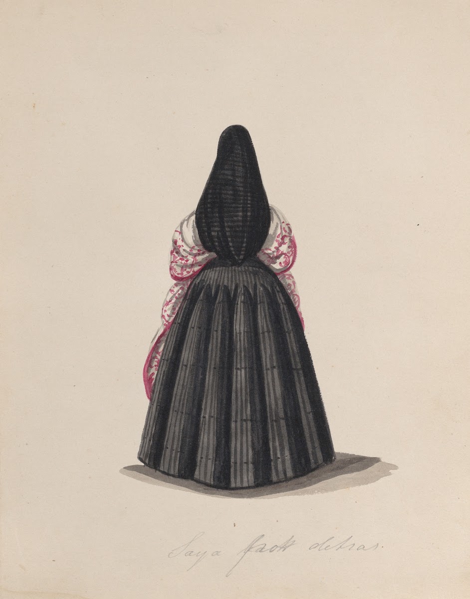 A woman wearing the saya viewed from behind ca 1848