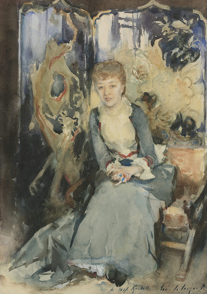 Mrs Reubell Seated In Front Of A Screen circa 1884