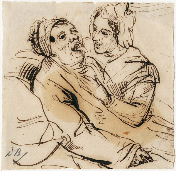 Woman attending a sick man