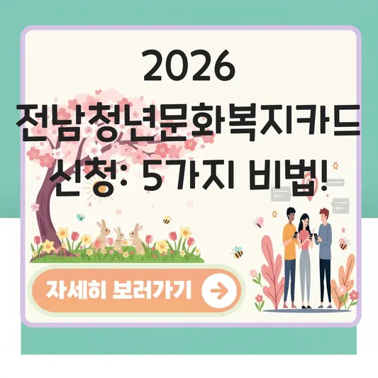 전남청년문화복지카드 2026년 신청 방법