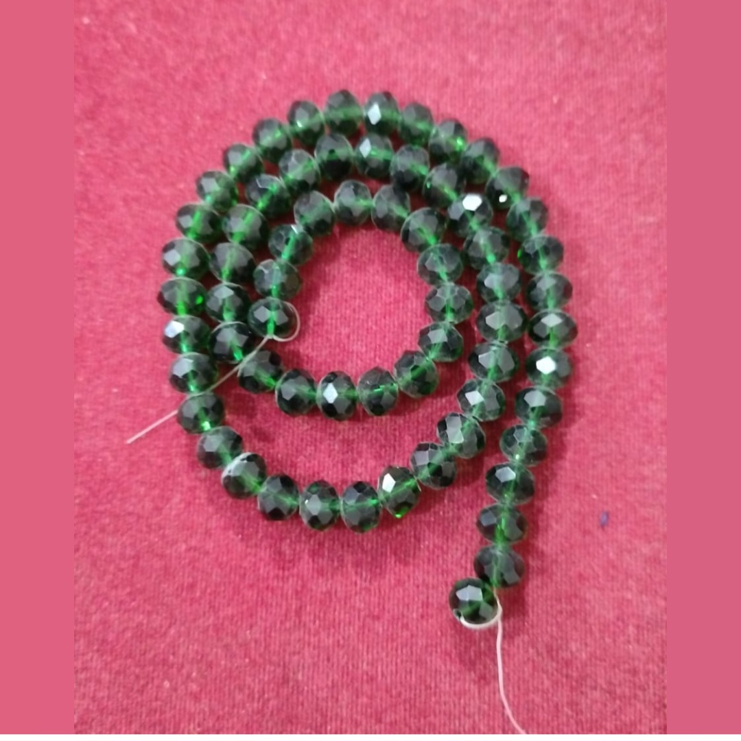 8 mm green glass crystal-1 line